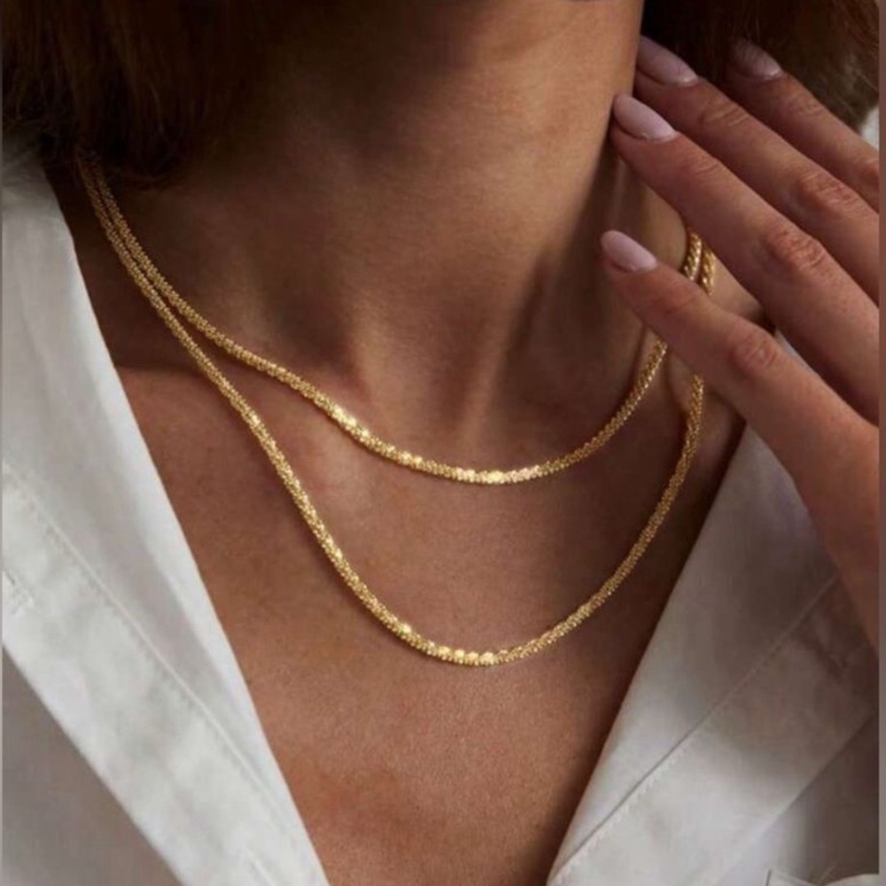 Gold Chain Necklaces- 2 Pieces - Picture 1 of 5
